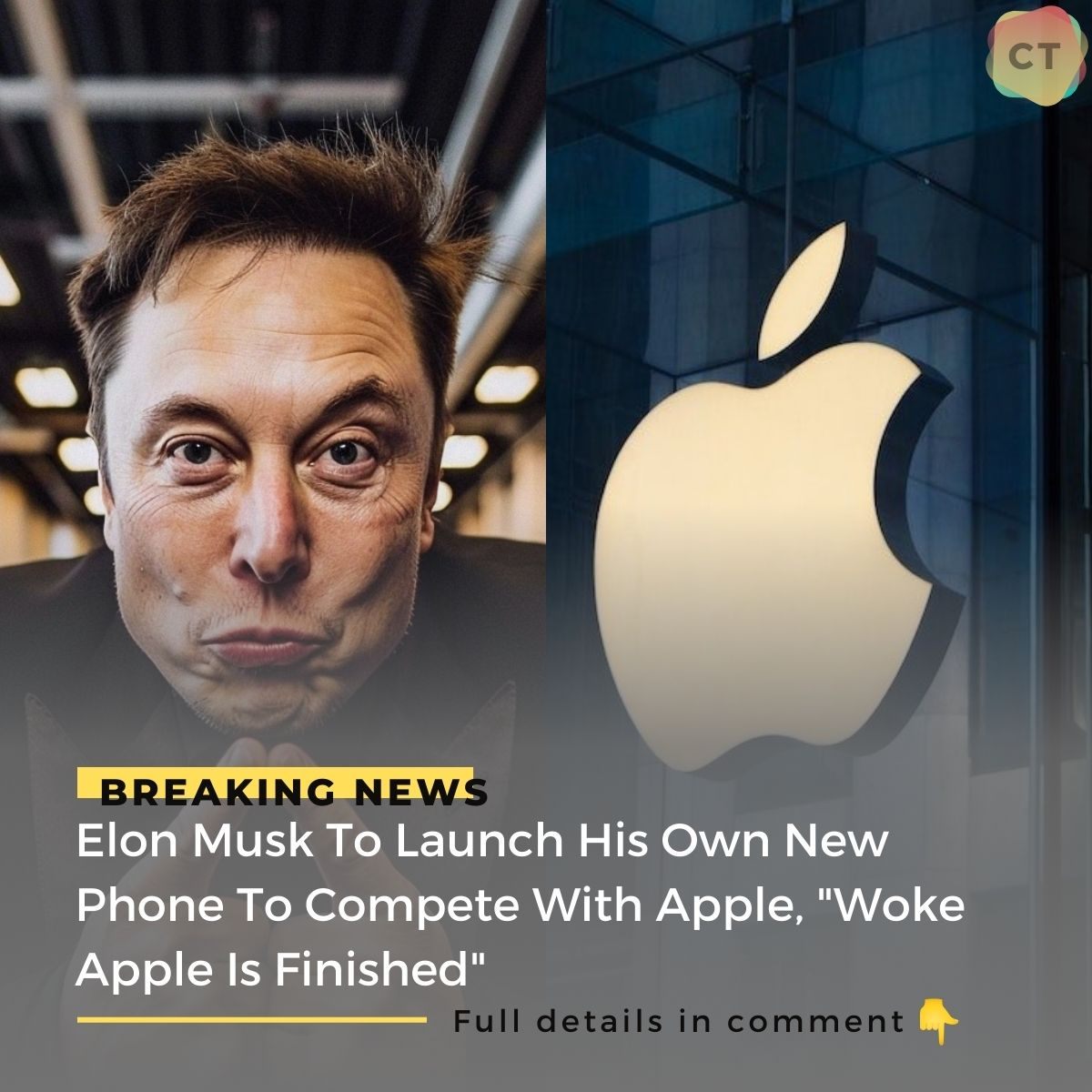 Breaking Elon Musk To Launch His Own New Phone To Compete With Apple