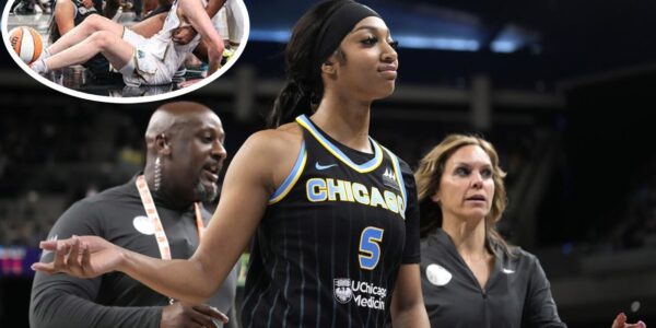 Angel Reese has left fans outraged with a disrespectful gesture towards her opponent, as she was knocked down to the floor by a former WNBA MVP