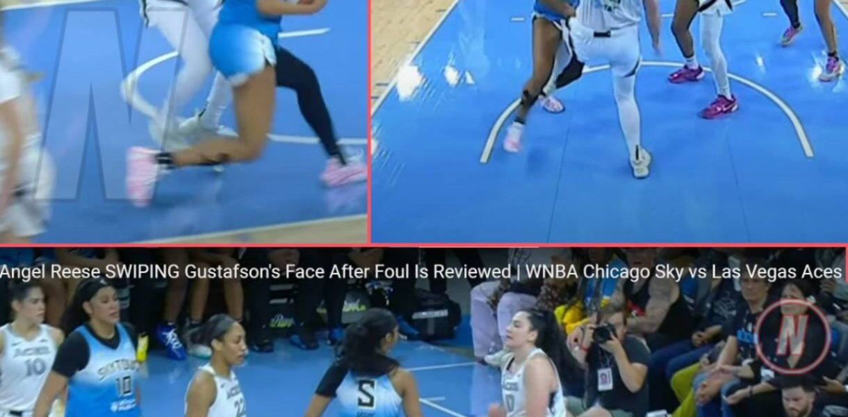 Angel Reese SWIPING Gustafson's Face After Foul Is Reviewed | WNBA Chicago Sky vs Las Vegas Aces!