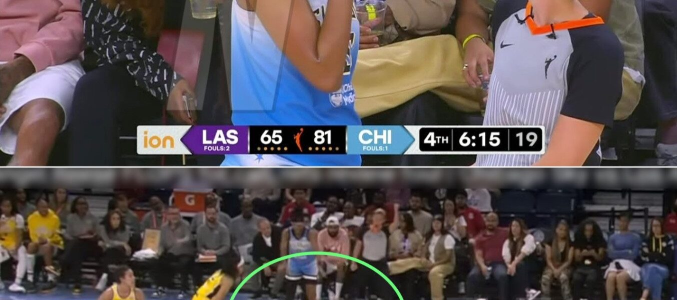 Angel Reese FLOPS for call, refs review foul | Chicago Sky vs Los Angeles Sparks WNBA basketball